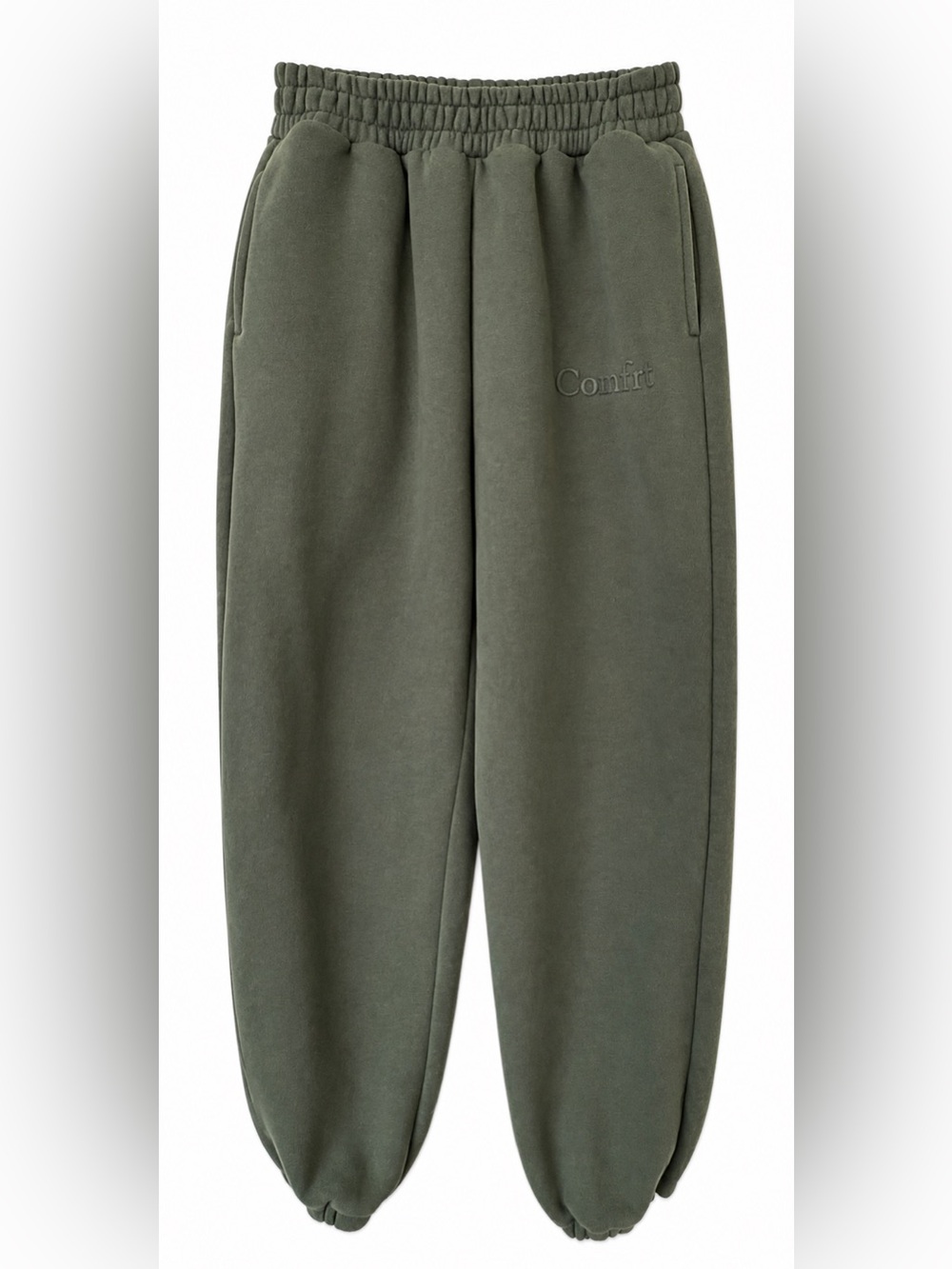 Comfrt Sweatpants Green Joggers Elastic Waist Cozy Lounge Size M
